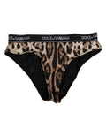Dolce & Gabbana Brown Leopard Nylon High Waist Panty Underwear by Dolce & Gabbana