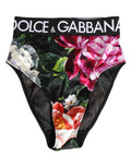 Dolce & Gabbana Black Floral Print High Waist Panty Underwear by Dolce & Gabbana