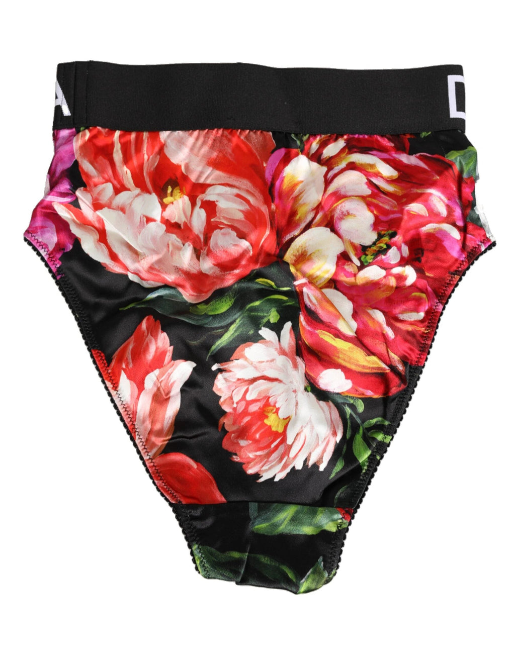 Dolce & Gabbana Black Floral Print High Waist Panty Underwear by Dolce & Gabbana
