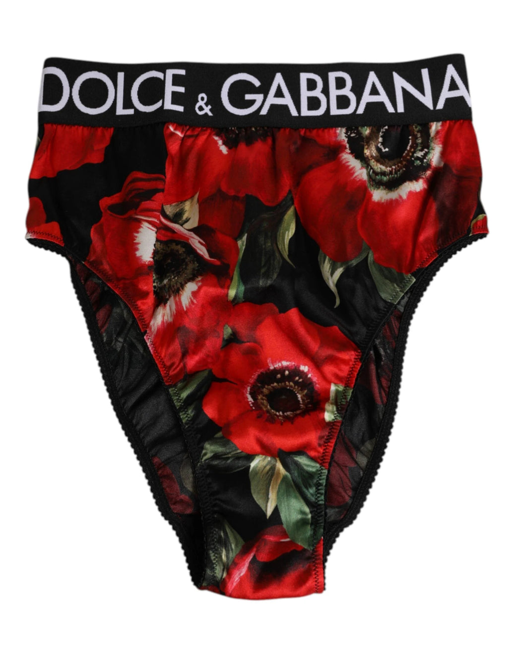 Dolce & Gabbana Black Floral Print High Waist Panty Underwear by Dolce & Gabbana