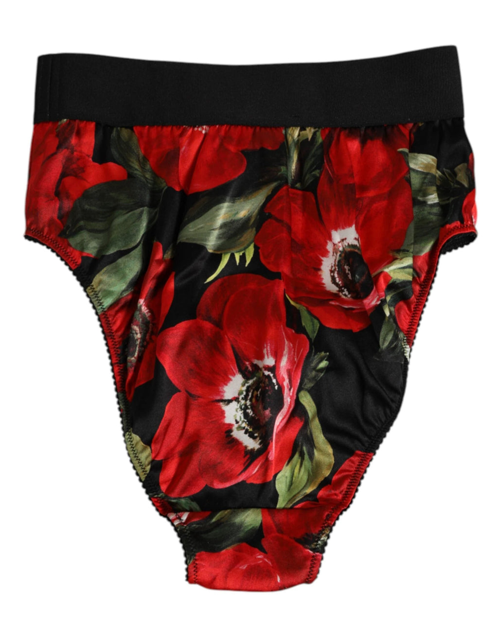 Dolce & Gabbana Black Floral Print High Waist Panty Underwear by Dolce & Gabbana