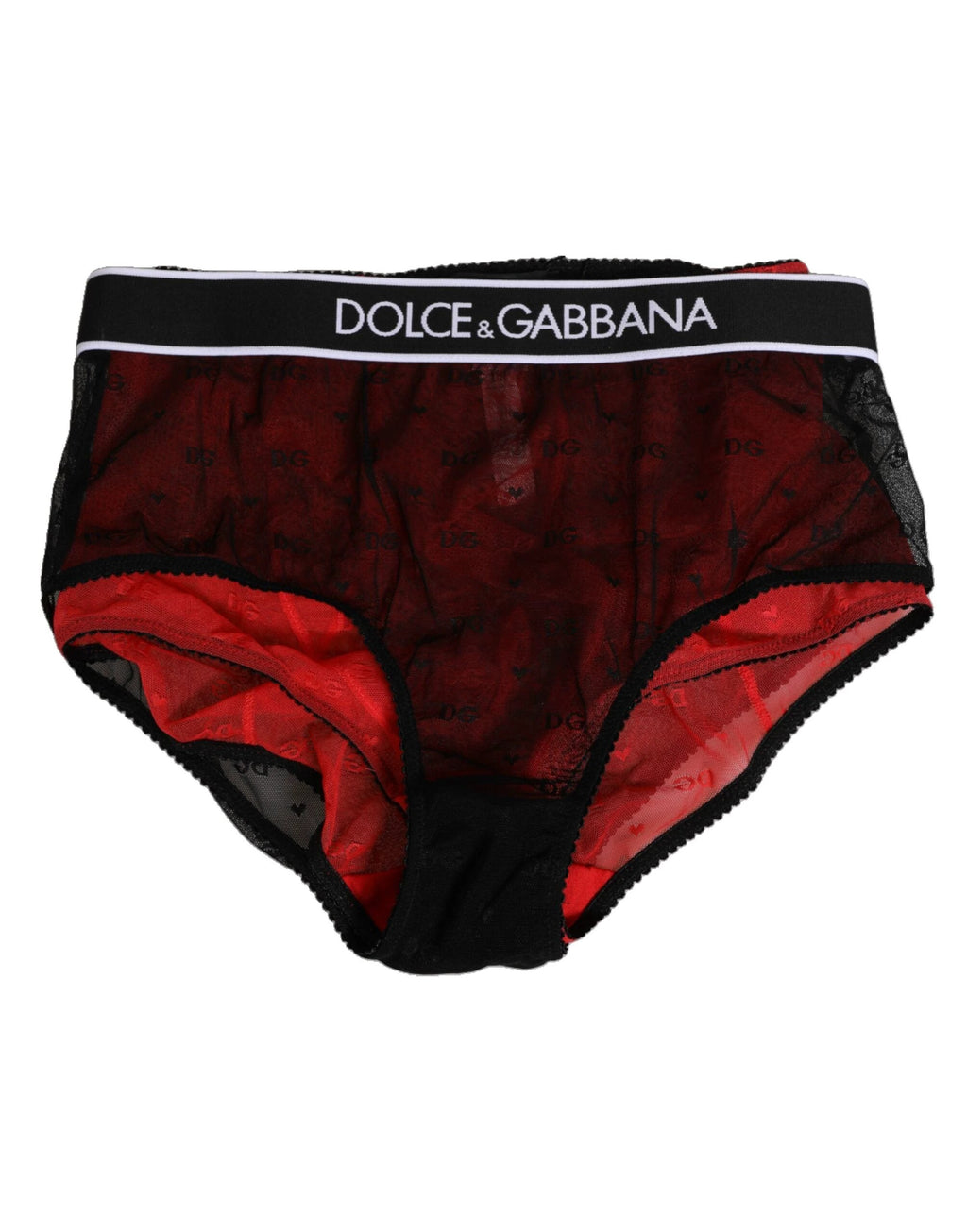 Dolce & Gabbana Black Red Nylon High Waist Girdle Underwear by Dolce & Gabbana