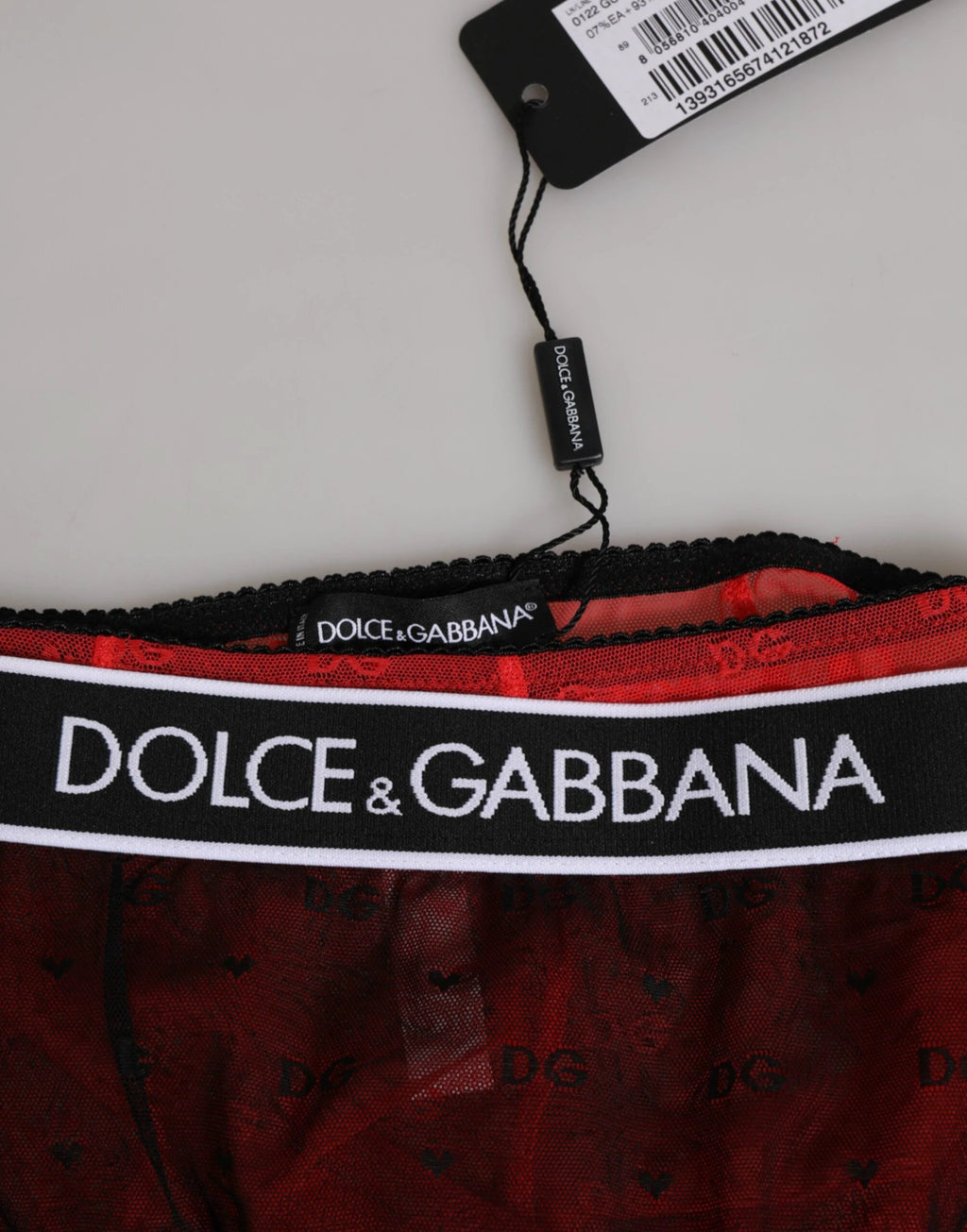 Dolce & Gabbana Black Red Nylon High Waist Girdle Underwear by Dolce & Gabbana