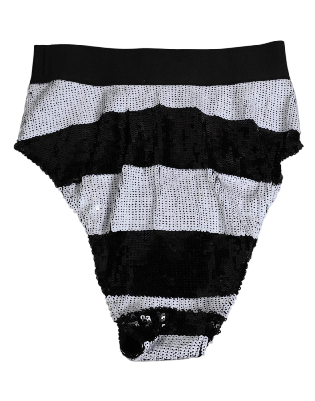 Dolce & Gabbana Black White Sequin High Waist Panty Underwear by Dolce & Gabbana