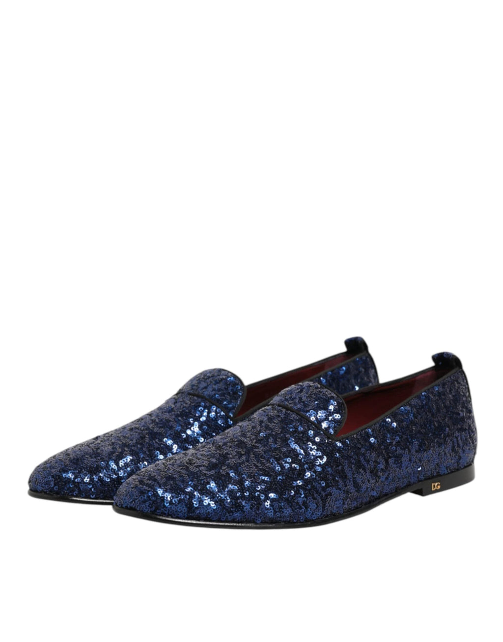 Dolce & Gabbana Blue Sequined Loafers Slippers Men Dress Shoes by Dolce & Gabbana