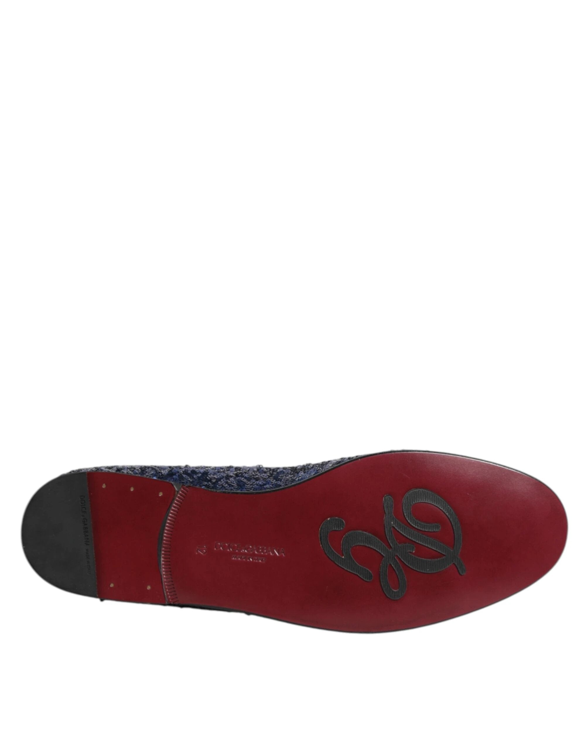 Dolce & Gabbana Blue Sequined Loafers Slippers Men Dress Shoes by Dolce & Gabbana
