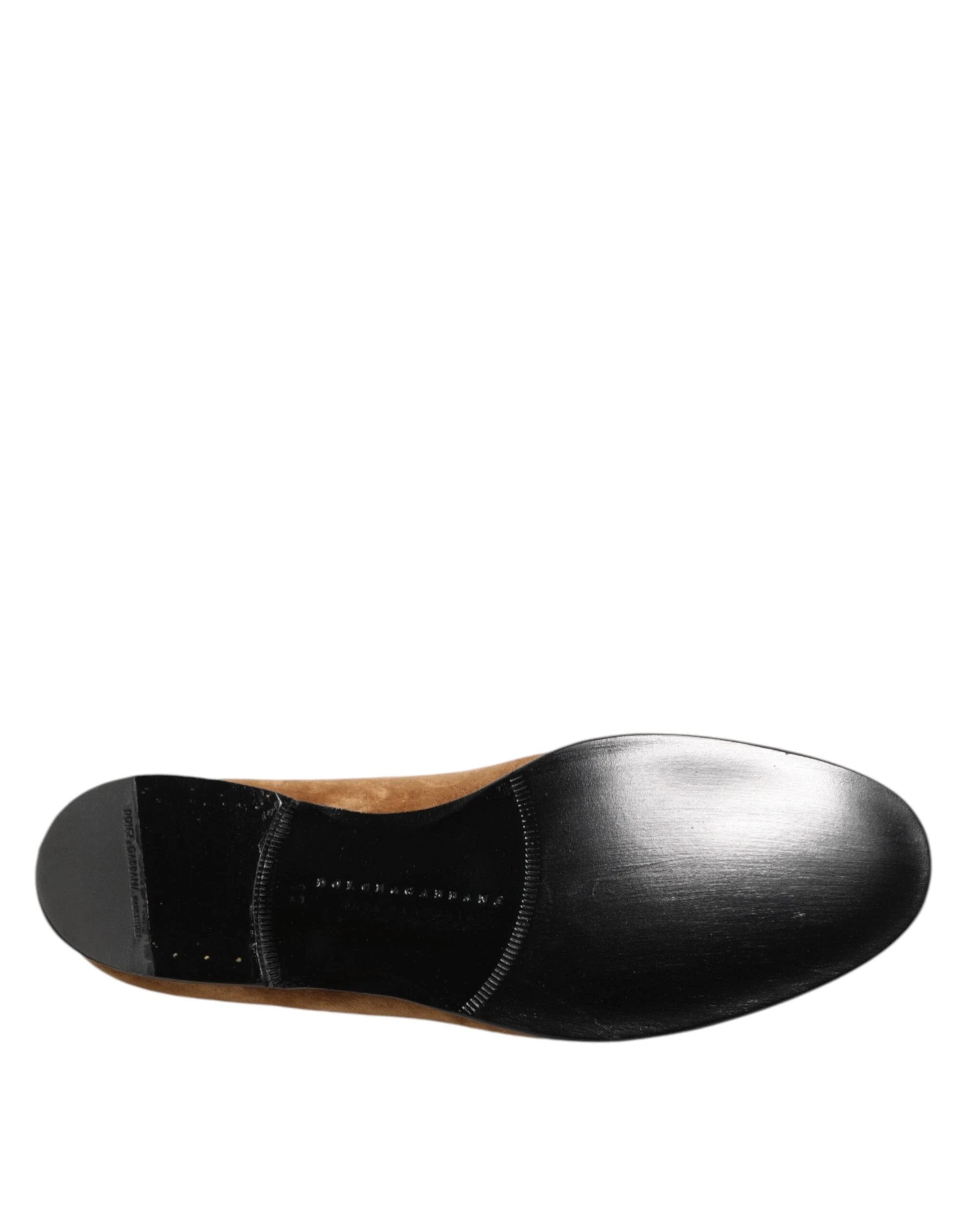 Dolce & Gabbana Brown Suede Slip On Men Loafers Formal Shoes by Dolce & Gabbana