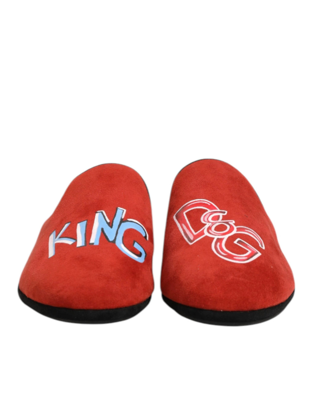 Dolce & Gabbana Red Suede DG King Men House Slippers Shoes by Dolce & Gabbana