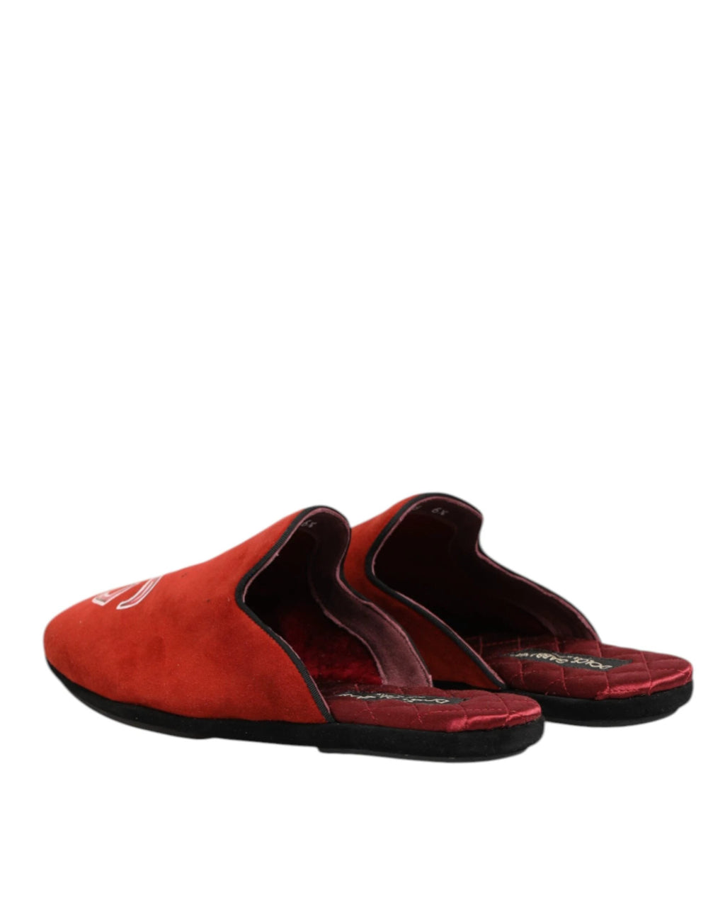 Dolce & Gabbana Red Suede DG King Men House Slippers Shoes by Dolce & Gabbana