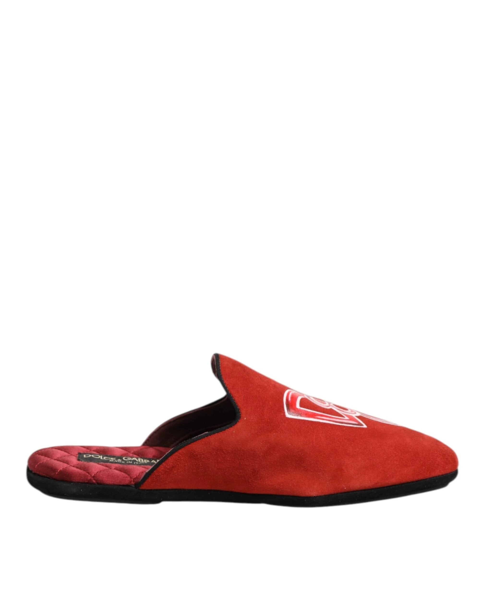 Dolce & Gabbana Red Suede DG King Men House Slippers Shoes by Dolce & Gabbana
