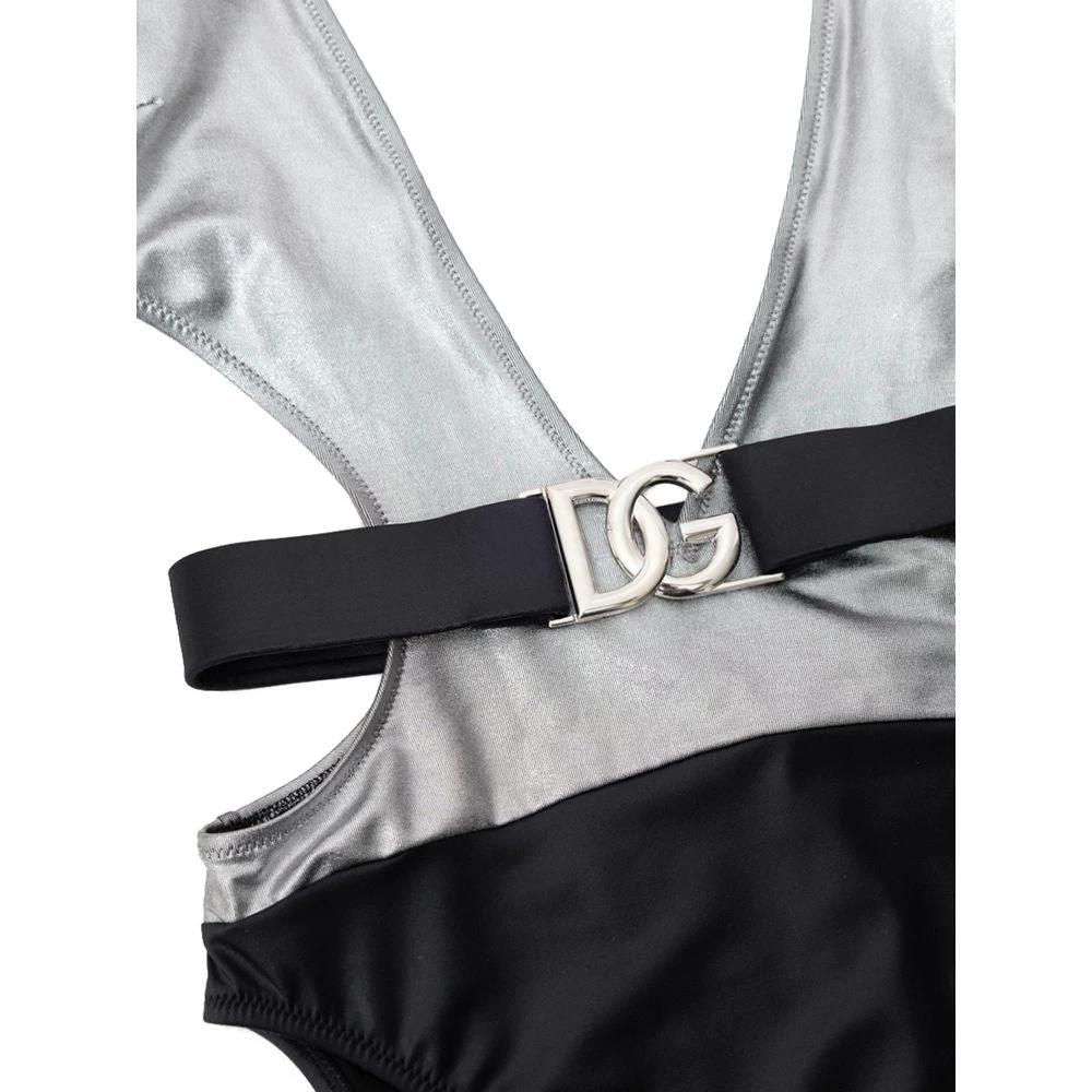 Dolce & Gabbana Gray Viscose One-Piece Swimsuit by Dolce & Gabbana