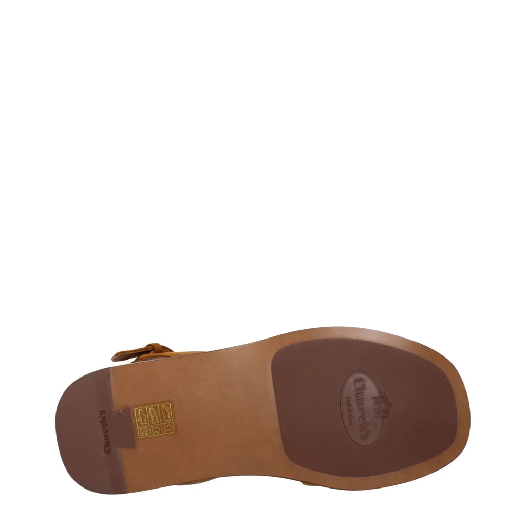 Sandales plates en cuir marron Church's