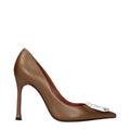 Escarpins à talons hauts en cuir marron Amina Muaddi