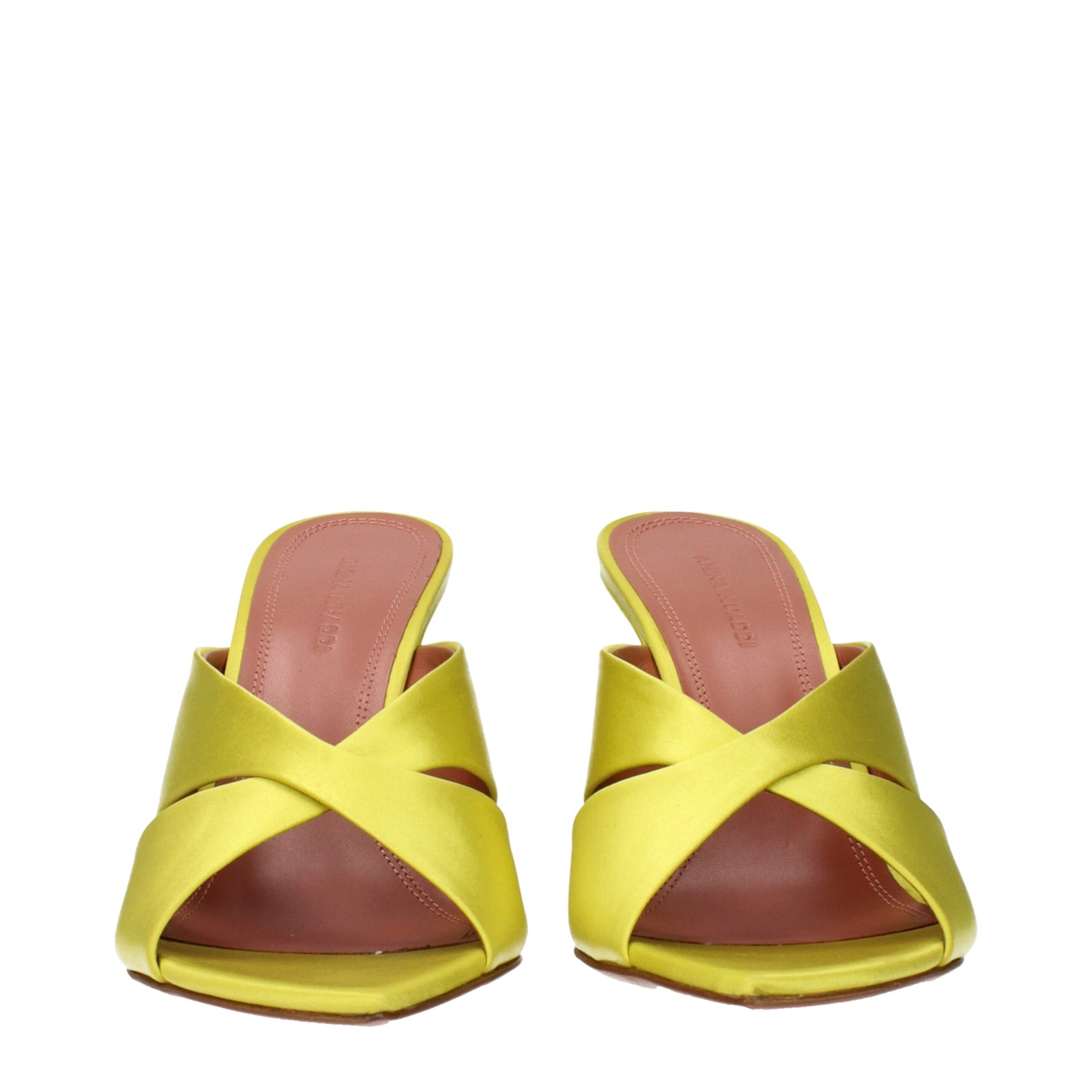 Amina Muaddi - Sandales à talons aiguilles en satin vert