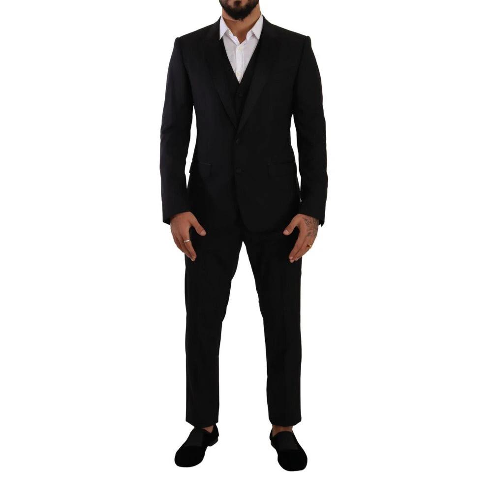 Dolce & Gabbana Black Wool Three-Piece Suit by Dolce & Gabbana