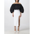 Women’s White Midi Skirt – Pinko Thigh Slit Elegant Skirt