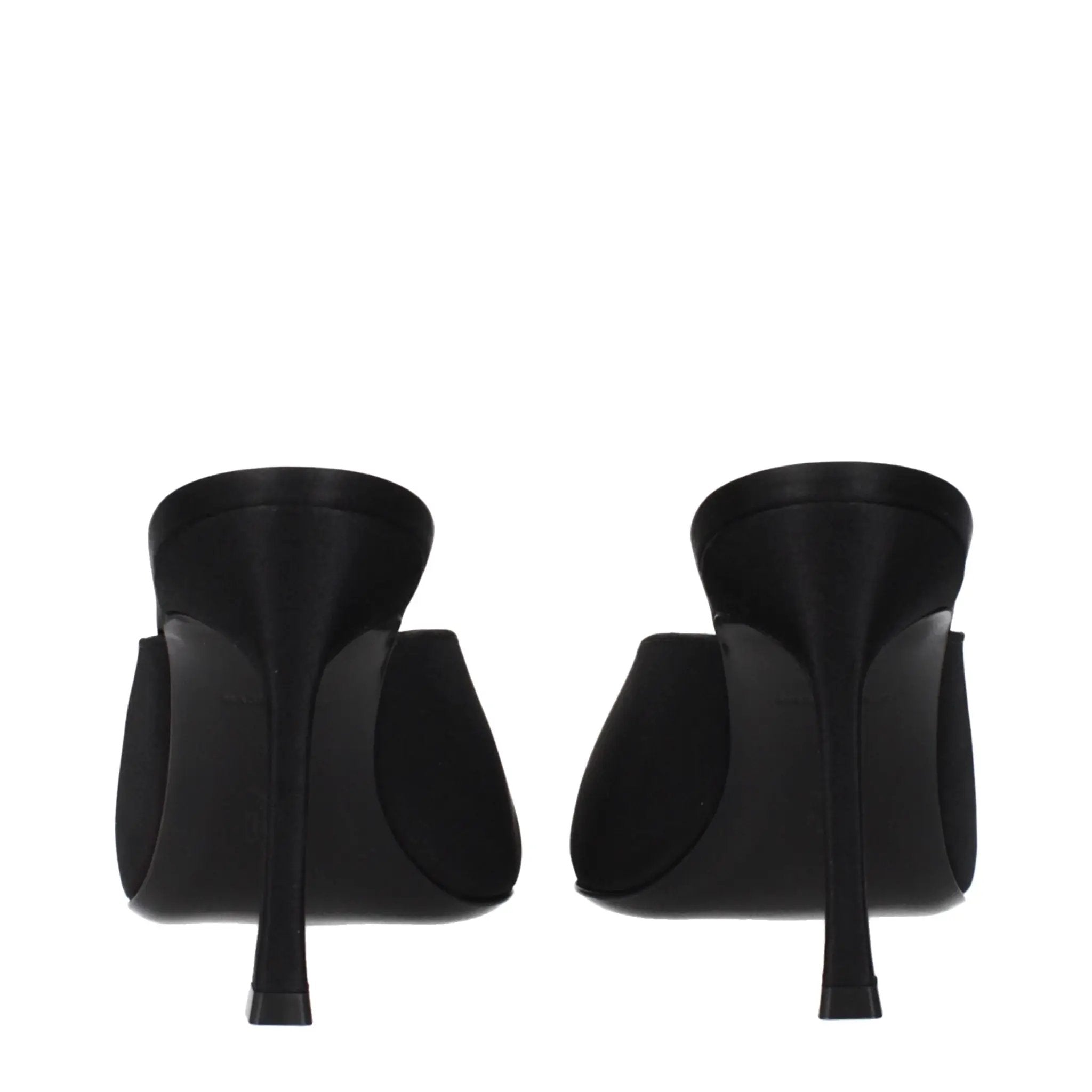 Amina Muaddi Black Satin High Heel Pumps