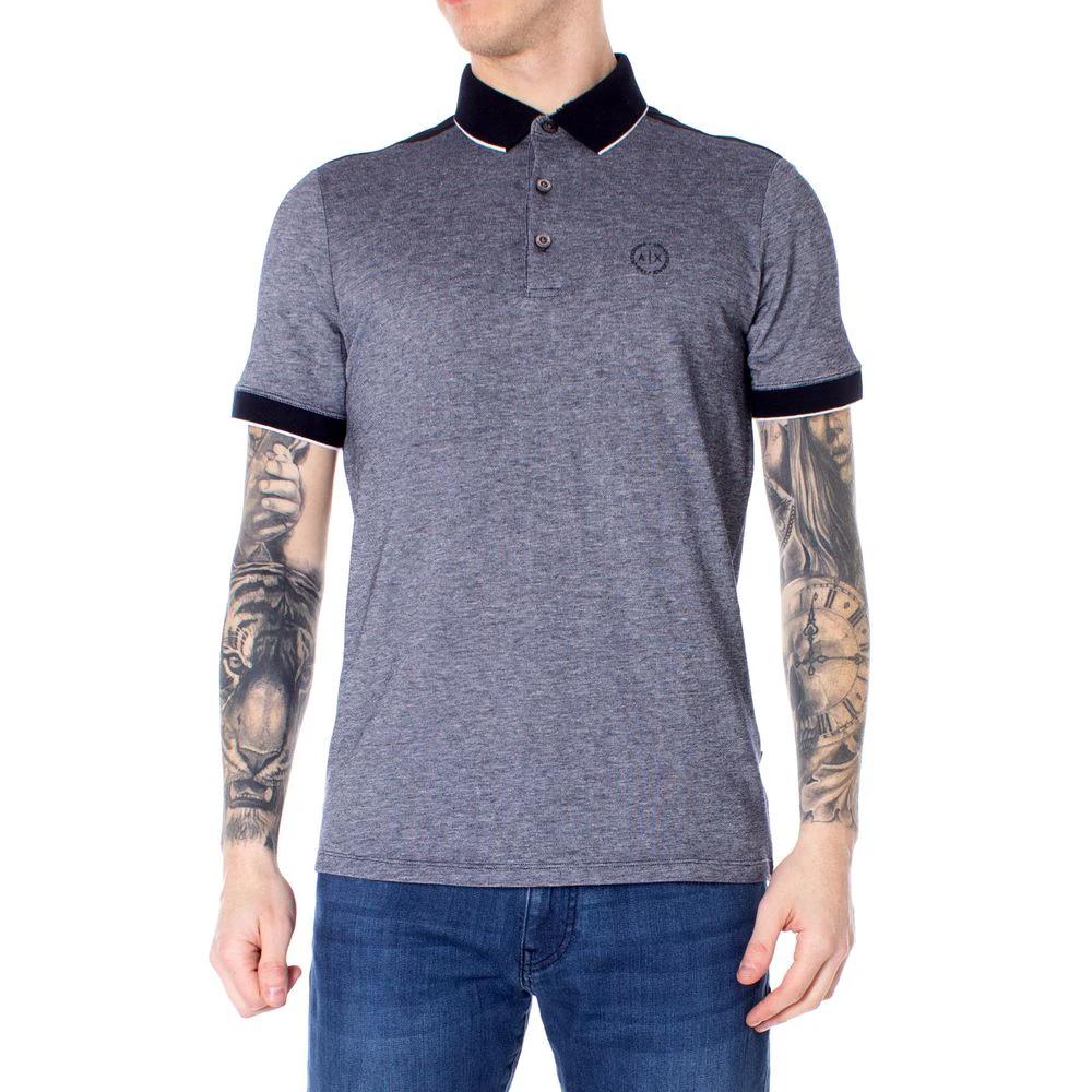 Armani Exchange Blue Cotton Polo Shirt by Armani Exchange