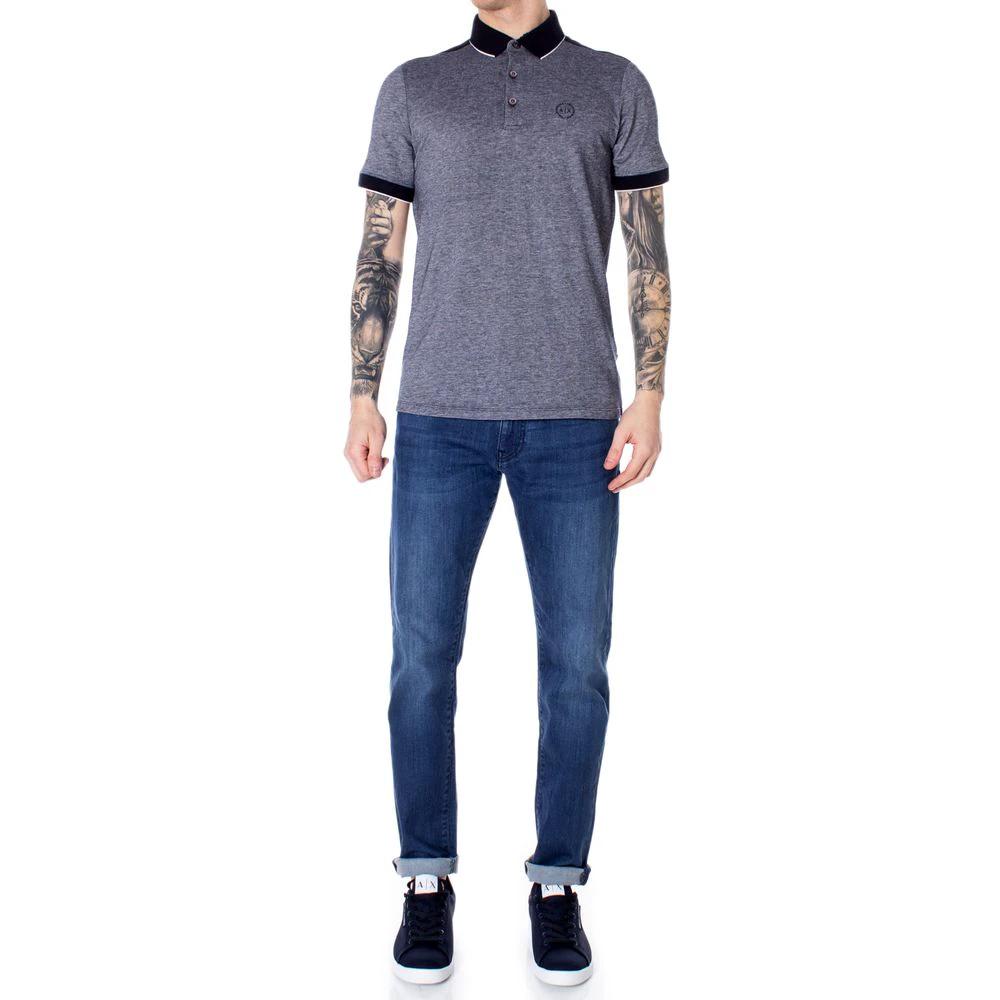 Armani Exchange Blue Cotton Polo Shirt by Armani Exchange