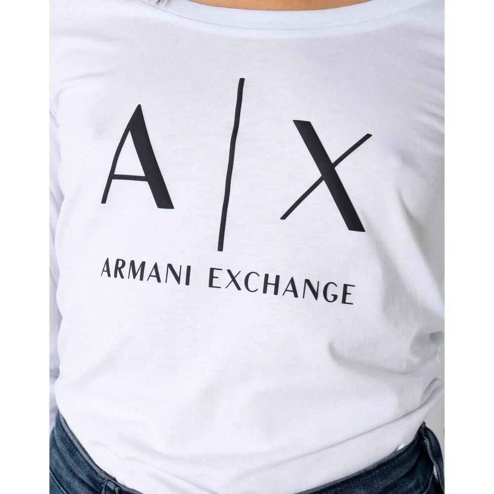Armani Exchange White Cotton Long Sleeve T-Shirt by Armani Exchange