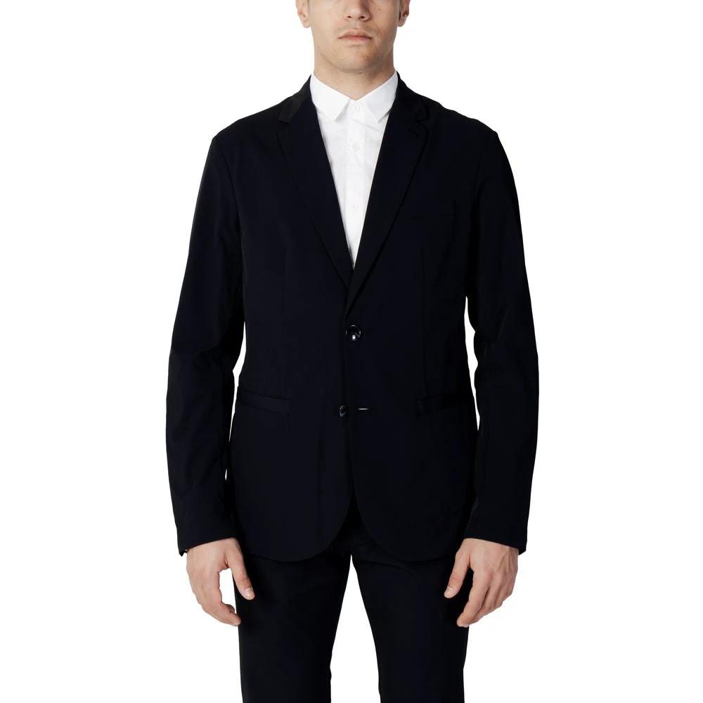 Armani Exchange Blue Cotton Blazer by Armani Exchange
