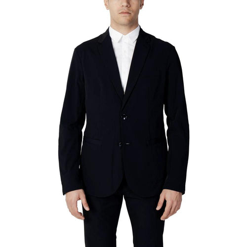 Armani Exchange Blue Cotton Blazer by Armani Exchange
