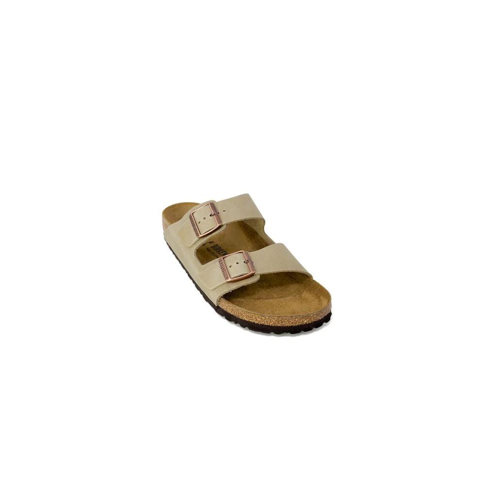 Birkenstock Beige Synthetic Slippers by Birkenstock