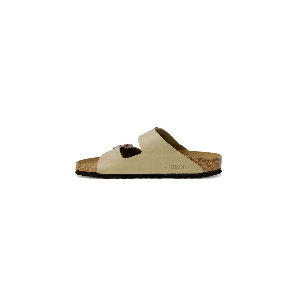 Birkenstock Beige Synthetic Slippers by Birkenstock