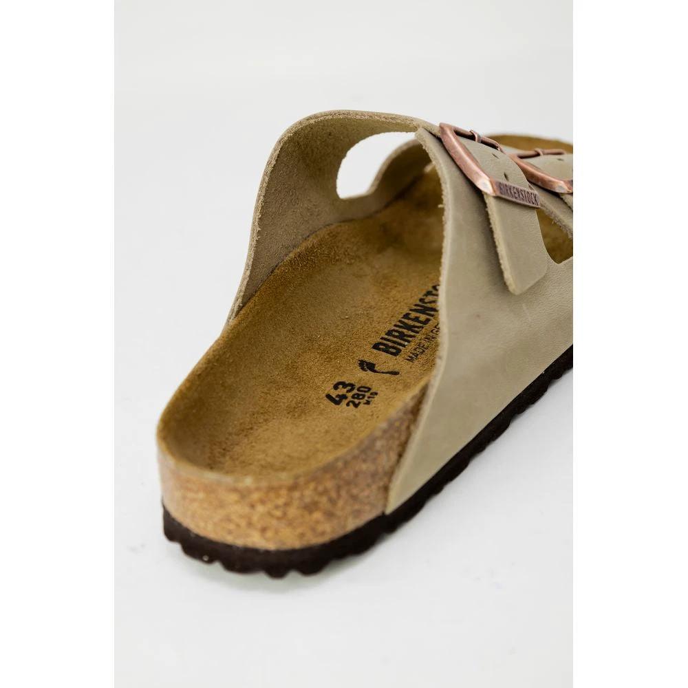 Birkenstock Beige Synthetic Slippers by Birkenstock
