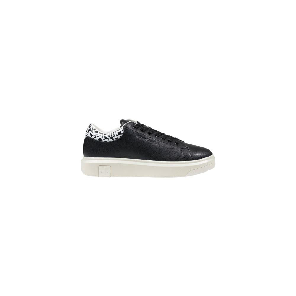 Armani Exchange Black And White Leather Low Top Sneakers by Armani Exchange