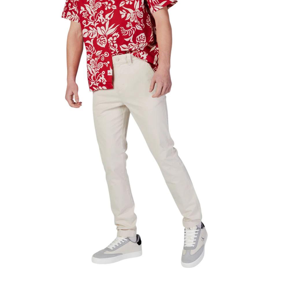 Tommy Hilfiger Jeans Beige Cotton Skinny Pants by Tommy Hilfiger Jeans