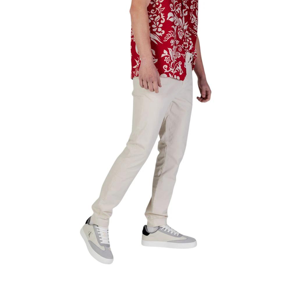 Tommy Hilfiger Jeans Beige Cotton Skinny Pants by Tommy Hilfiger Jeans