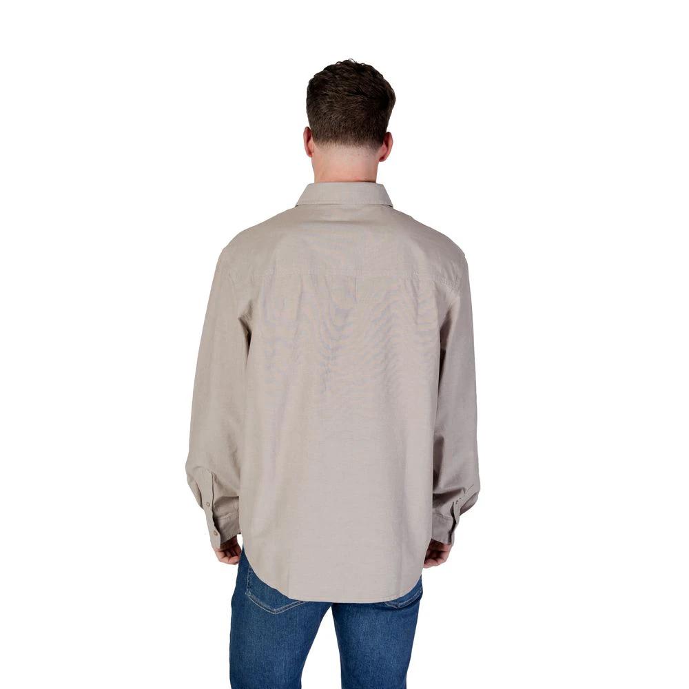 Calvin Klein Jeans Beige Recycled Cotton Shirt by Calvin Klein Jeans