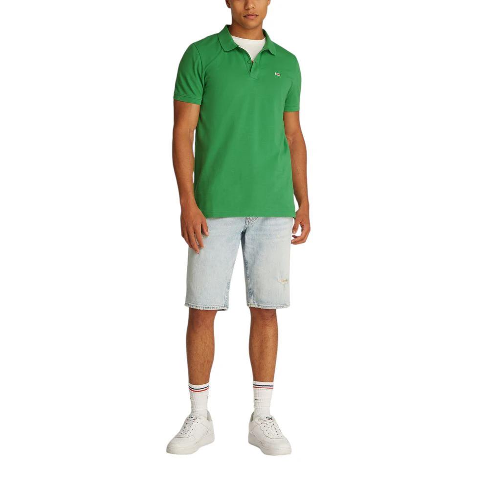 Tommy Hilfiger Jeans Green Cotton Polo Shirt by Tommy Hilfiger Jeans
