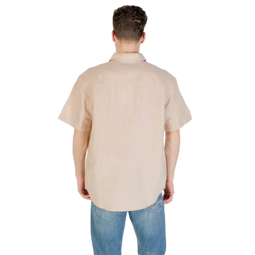Chemise à manches courtes en lin beige Calvin Klein Jeans