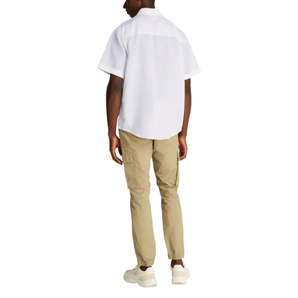 Chemise à manches courtes en lin blanc Calvin Klein Jeans