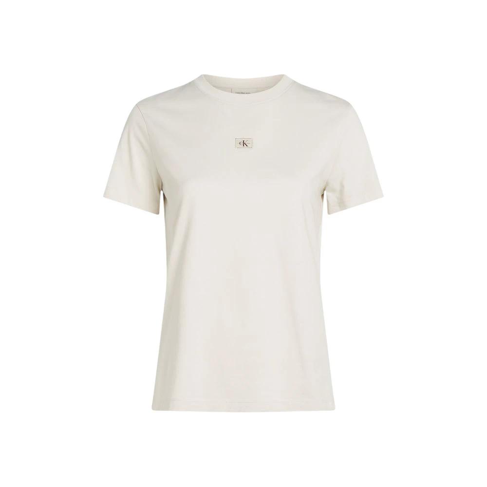Calvin Klein Jeans Beige Recycled Cotton T-Shirt by Calvin Klein Jeans