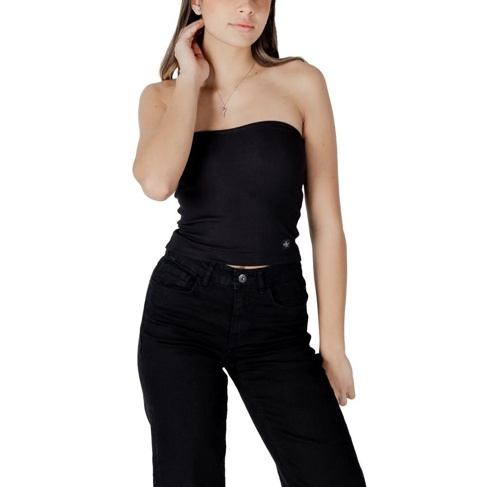Calvin Klein Jeans Black Recycled Cotton Top by Calvin Klein Jeans