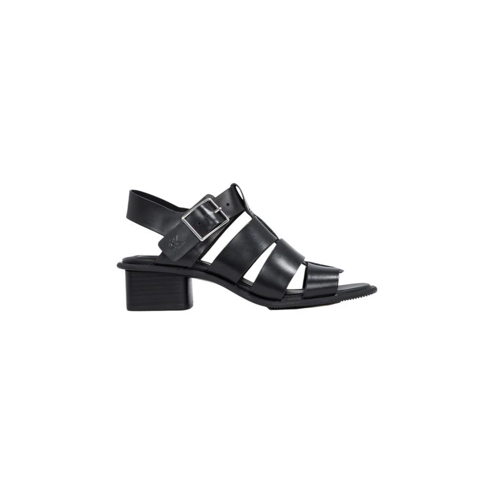 Calvin Klein Jeans Black Polyester Flat Sandals by Calvin Klein Jeans