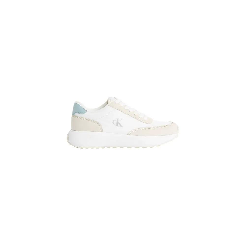 Baskets de sport en cuir beige Calvin Klein Jeans