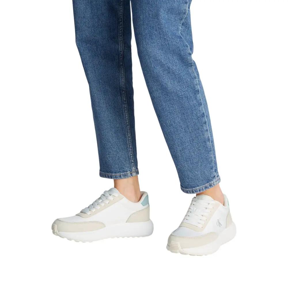Baskets de sport en cuir beige Calvin Klein Jeans