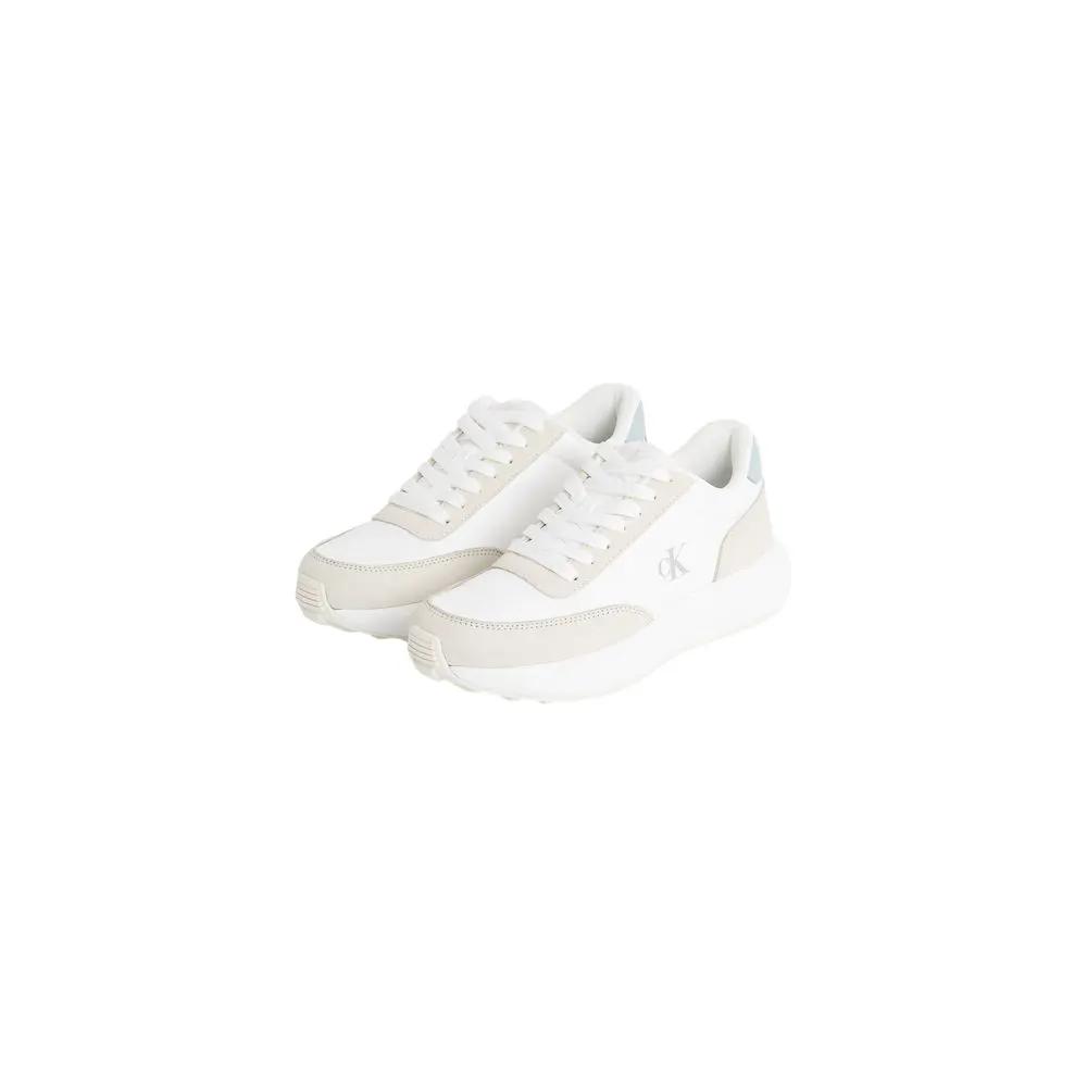 Baskets de sport en cuir beige Calvin Klein Jeans