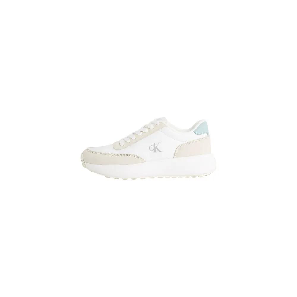 Baskets de sport en cuir beige Calvin Klein Jeans