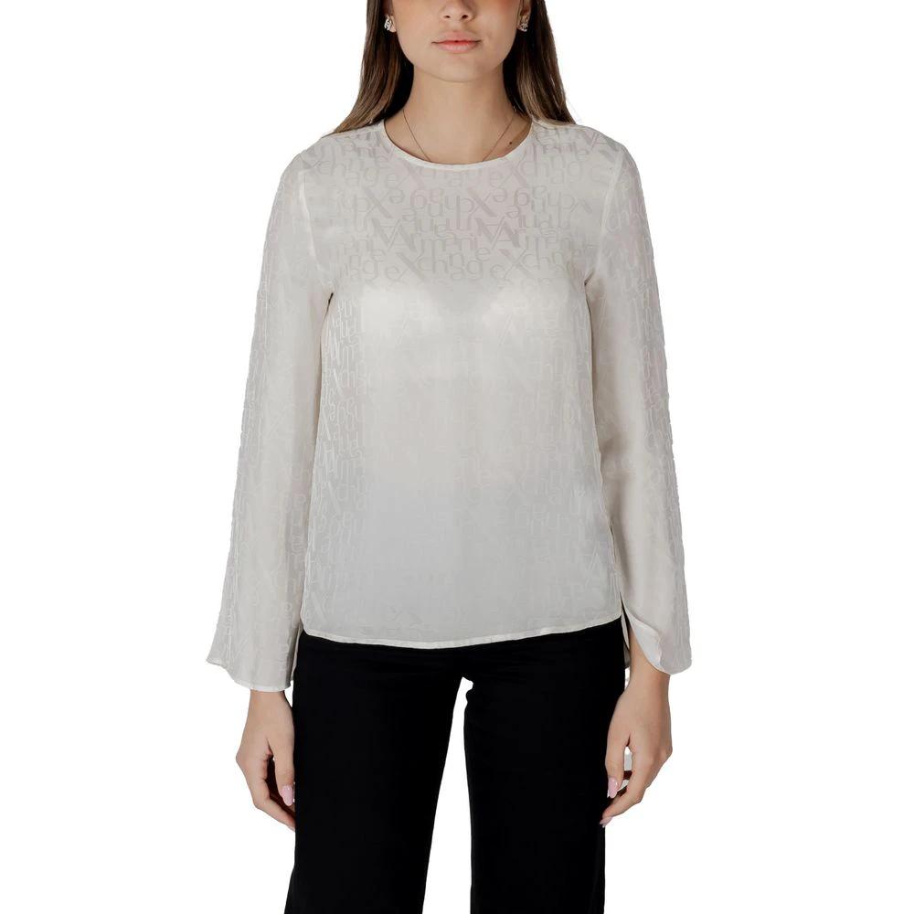 Armani Exchange Cream Viscose Blouse by Armani Exchange