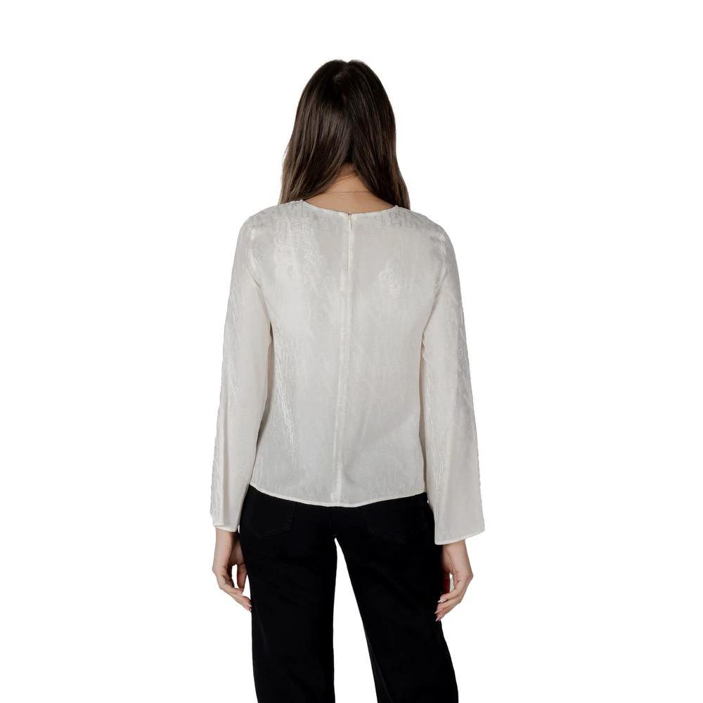 Armani Exchange Cream Viscose Blouse by Armani Exchange