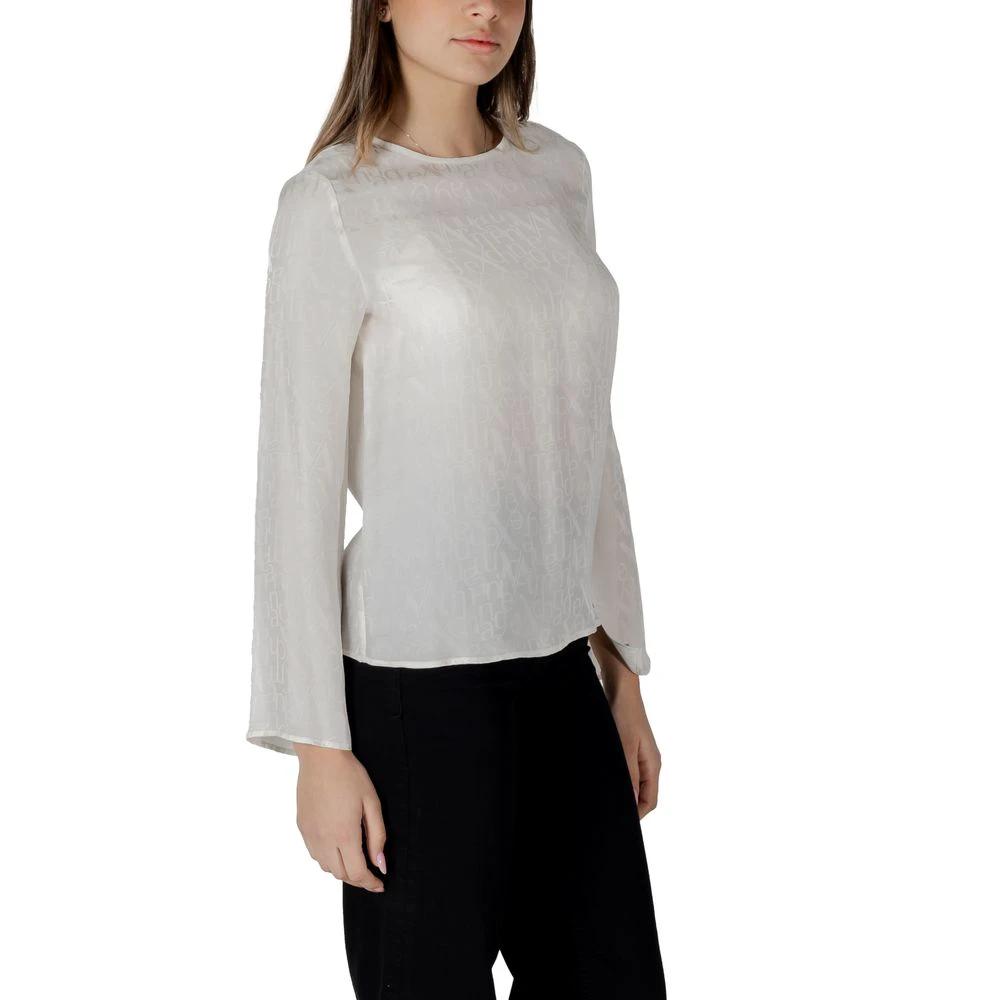 Armani Exchange Cream Viscose Blouse by Armani Exchange