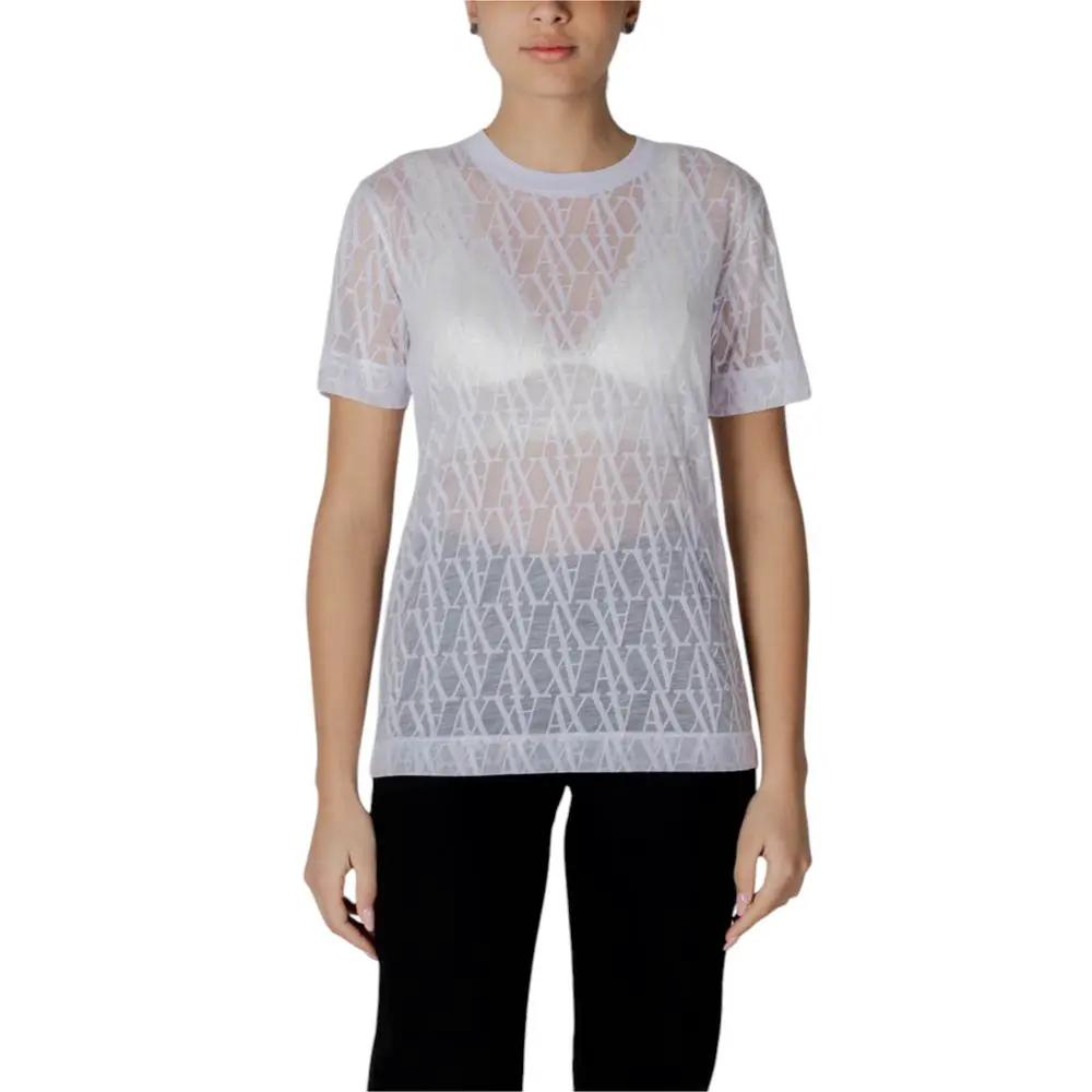 T-shirt blanc en polyester Armani Exchange