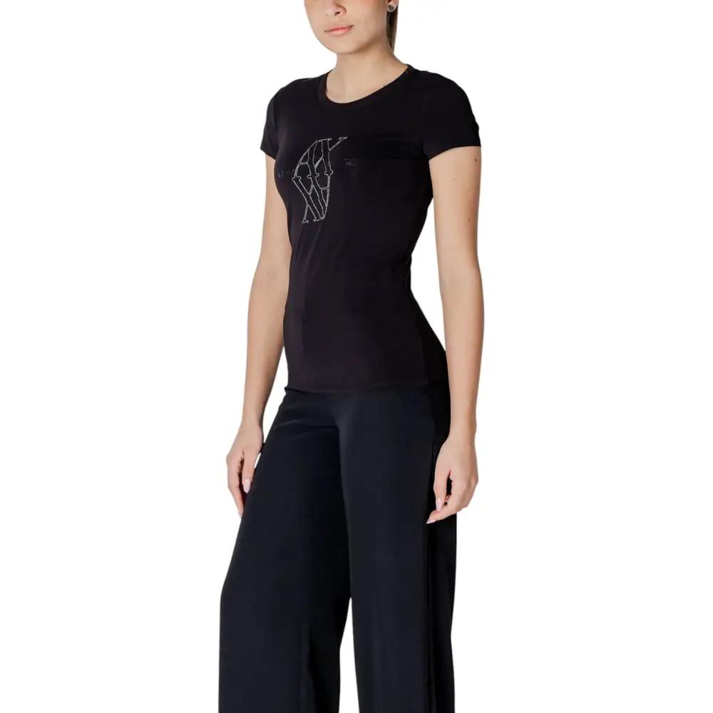 Armani Exchange Black Cotton T-Shirt