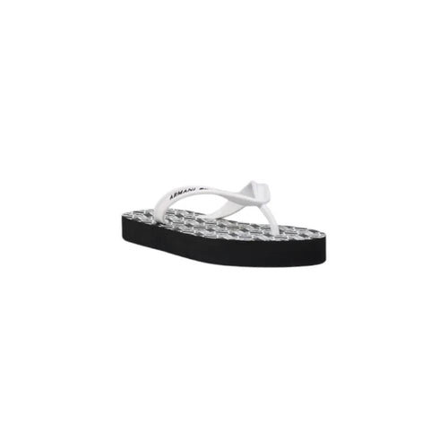 Sandales tongs en caoutchouc noir et blanc Armani Exchange