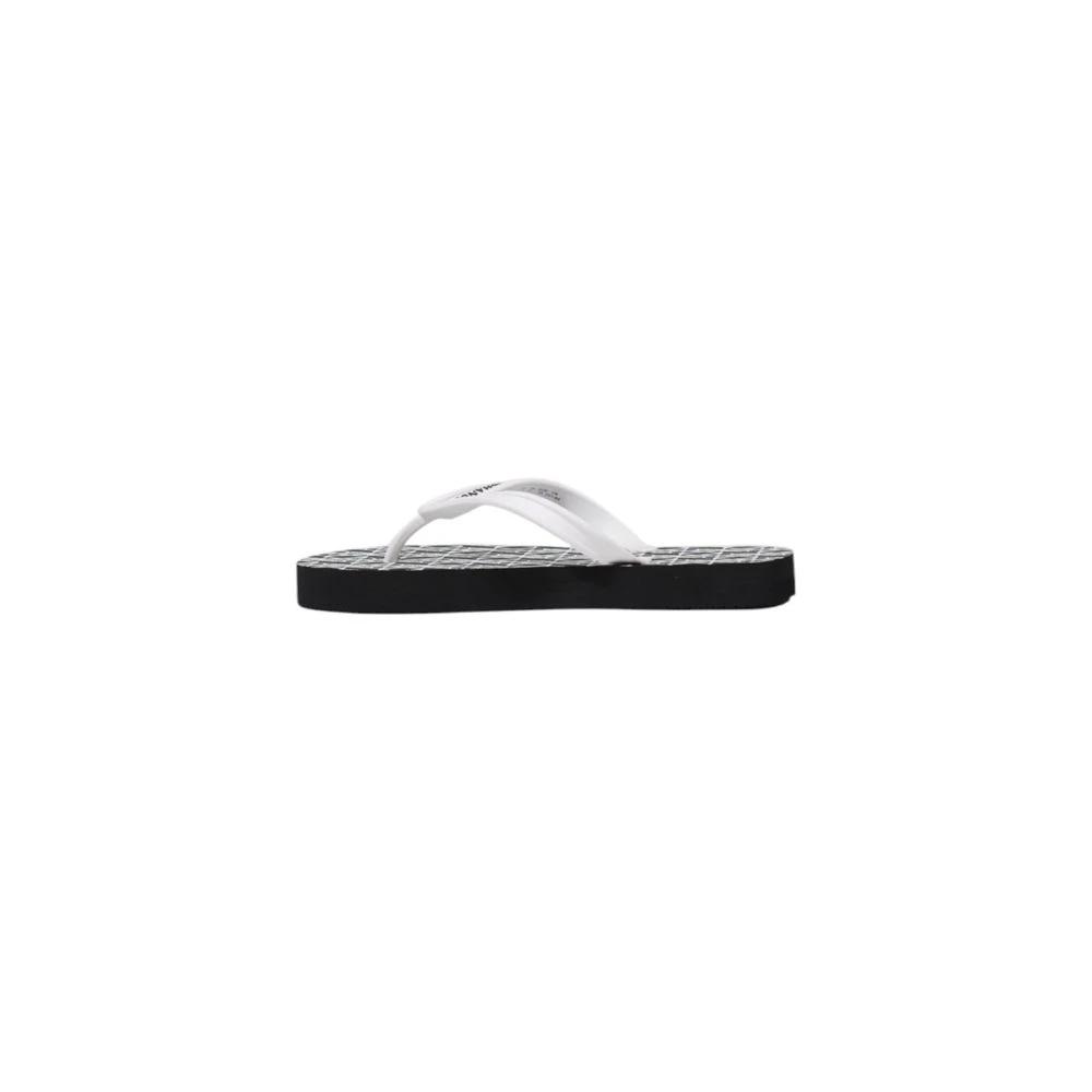 Armani Exchange Black And White Rubber Flip-Flop Sandals by Armani Exchange